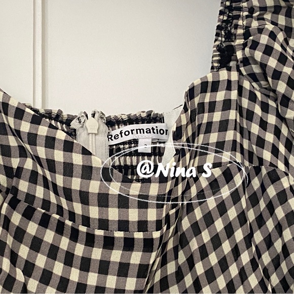 Reformation Bandit Dress in April Check - Picture 6 of 7